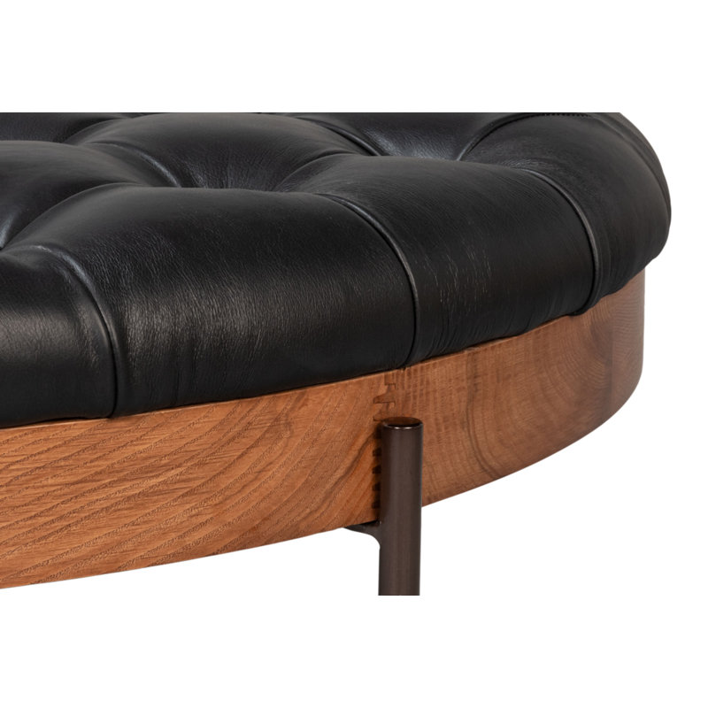 Corbet Round Ottoman, Onyx Black
