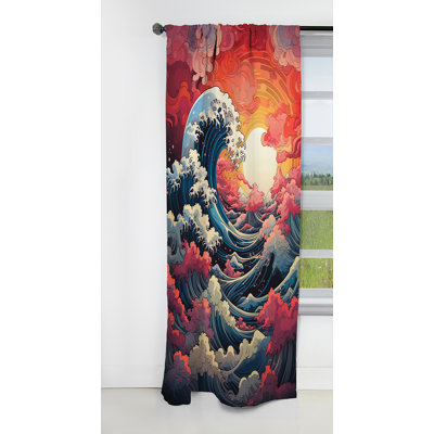 Faumont - Japan Art Abstract Blackout Curtain - 1 Panels