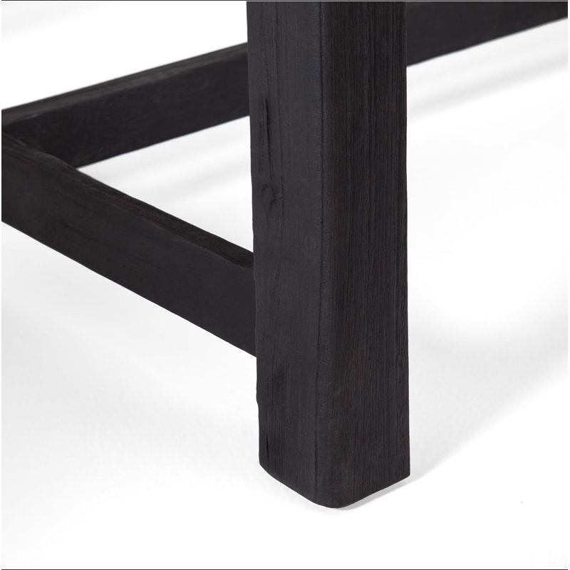 Banc d'extérieur en acacia, sablé, ensemble de 2, Gris/noir