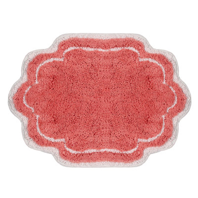 Dobrinka Bath Rug Plush 100% Cotton Mat, Unique Design, Absorbent, Quick Dry