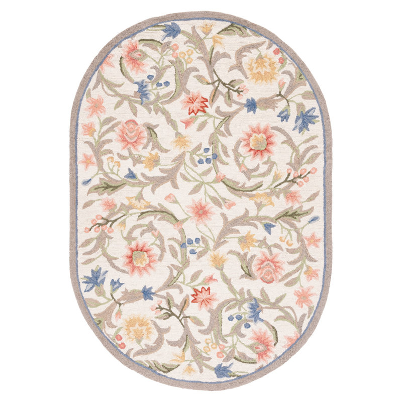 Hollander Handmade Hooked Wool Area Rug, Oval 7'6" x 9'6"