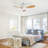 47 Inch Ceiling Fan With 22W LED Light And Remote Control 6 Speeds Reversible DC Motor White For Living Room