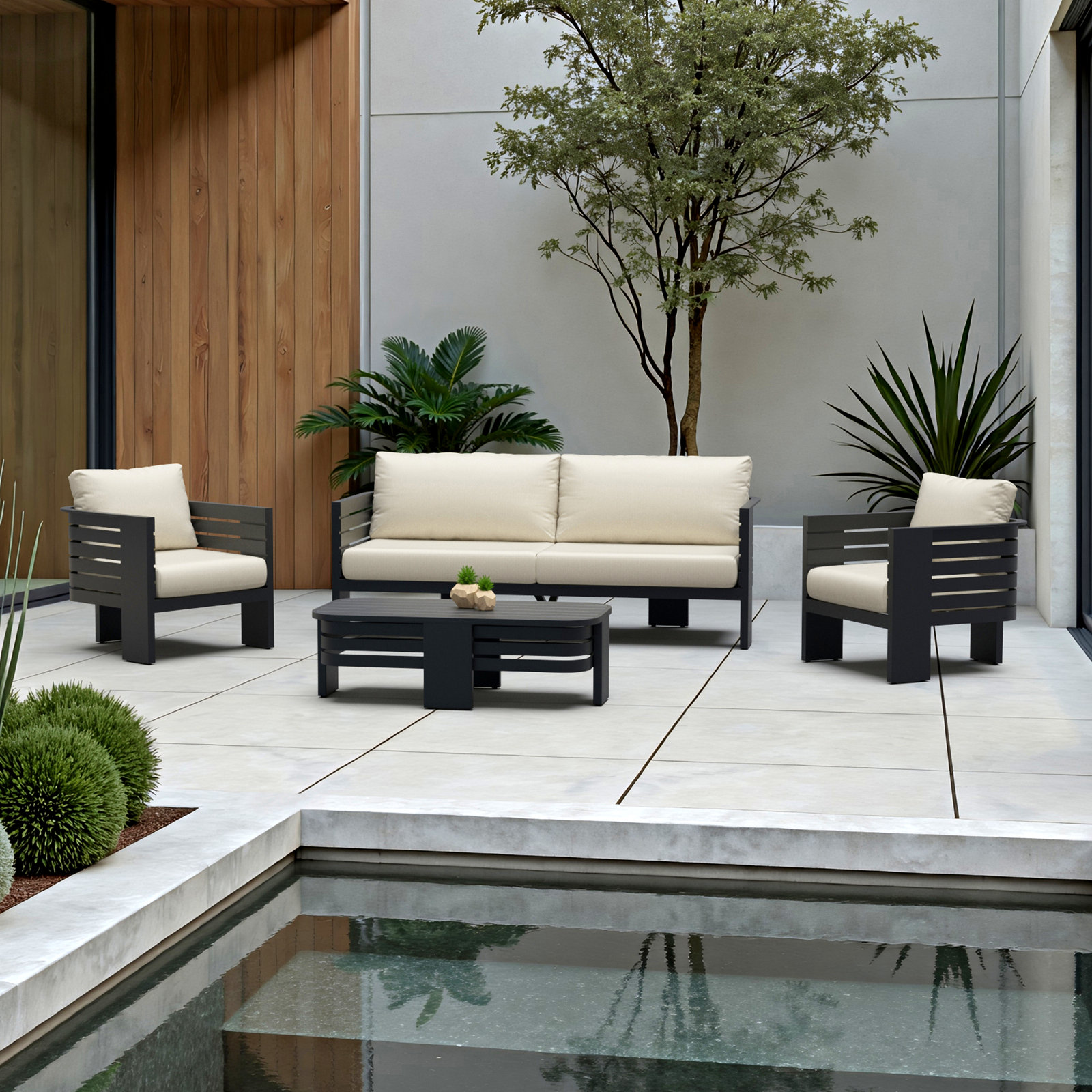 Ari 5-Person Sunbrella® Patio Seating Group, Maxim Beige