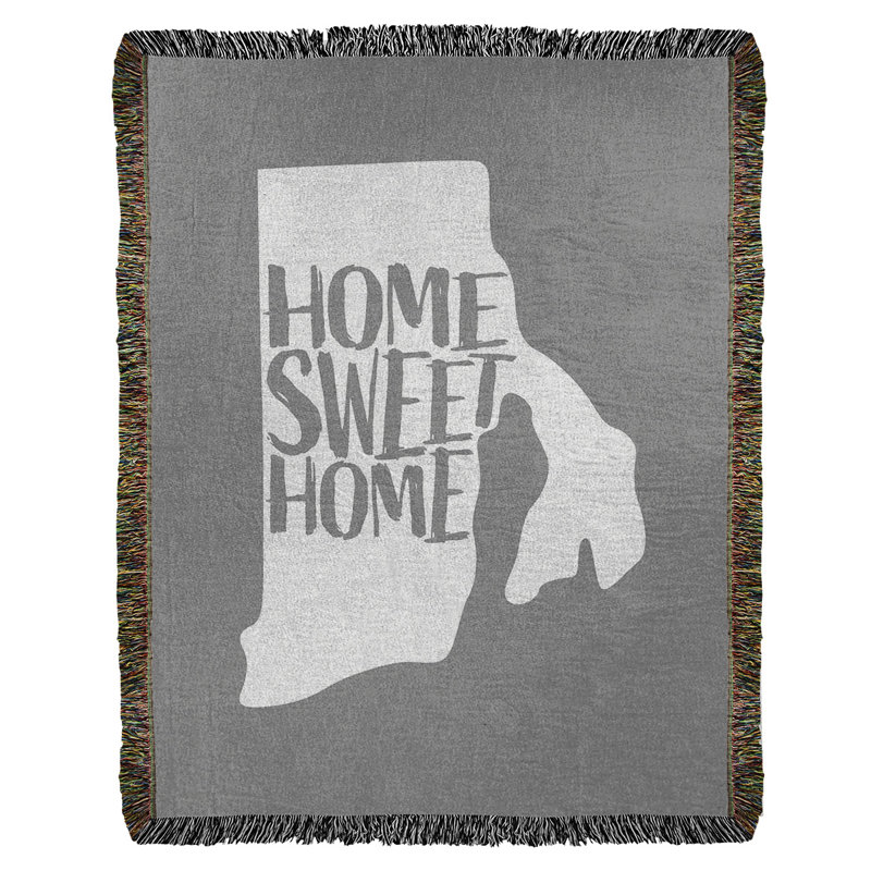 Jeté en coton tissé à la maison rhode island, l 60 po x L 80 po, Gris