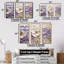 Violet et blanc, minimalisme, violettes - ensemble d'art sur toile-107768096-107768101