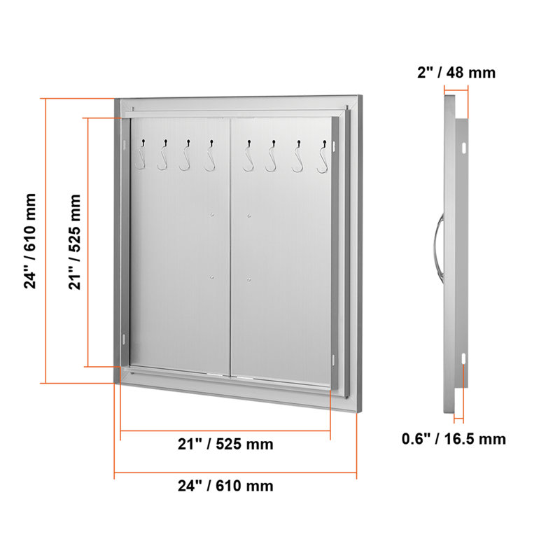 VEVOR 24x24 Inch BBQ Island Access Door Outdoor Kitchen Door Stainless Steel