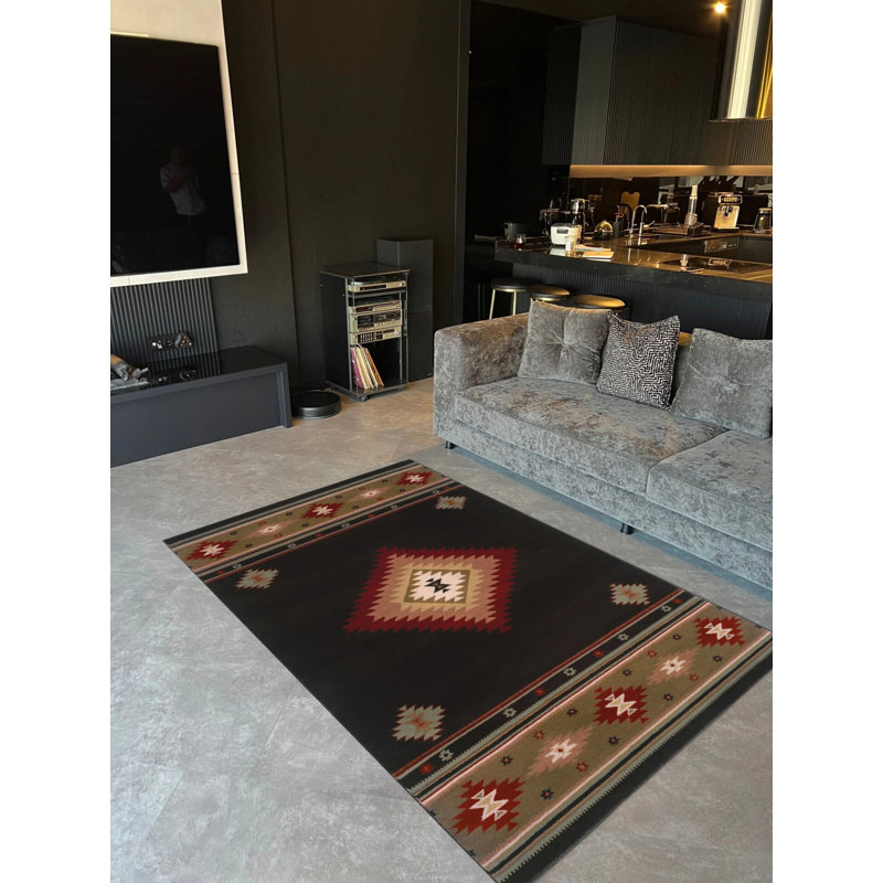 Ivenson Southwestern Indoor / Outdoor Rug, Rectangle 4'11" x 8'2"