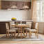 Ensemble de table de salle à manger extensible en bois d'hévéa naturel clair avec 4 chaises rembourrées
