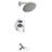 Ultra Faucets Twist Collection Shower Trim System: 6" Round Shower Head, Single Handle Set, Tub Spout & Rough-in Valve Included - Chrome Polished-92460918