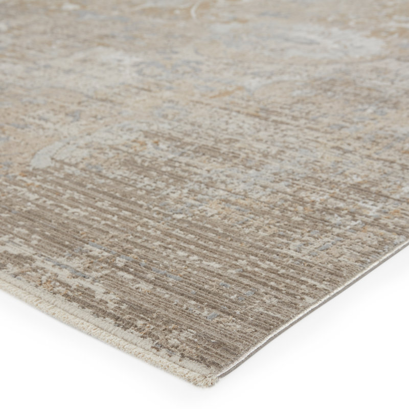 Tapis beige à motif abstrait Abery, Rectangle 8 pi 10 po x 12 pi 7 po