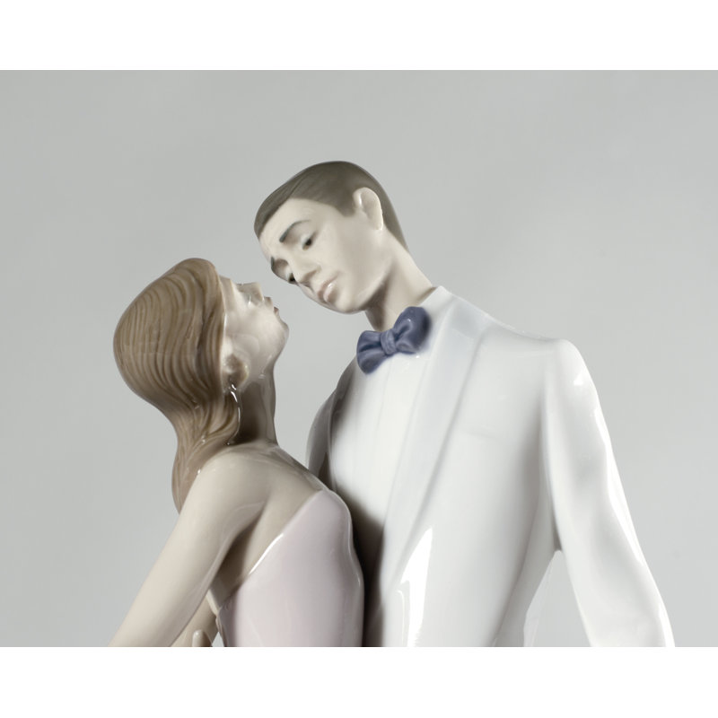 Happy Anniversary Couple Figurine, Pink/White/Blue
