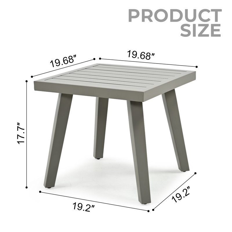 1-Piece Aluminum Outdoor Side Table