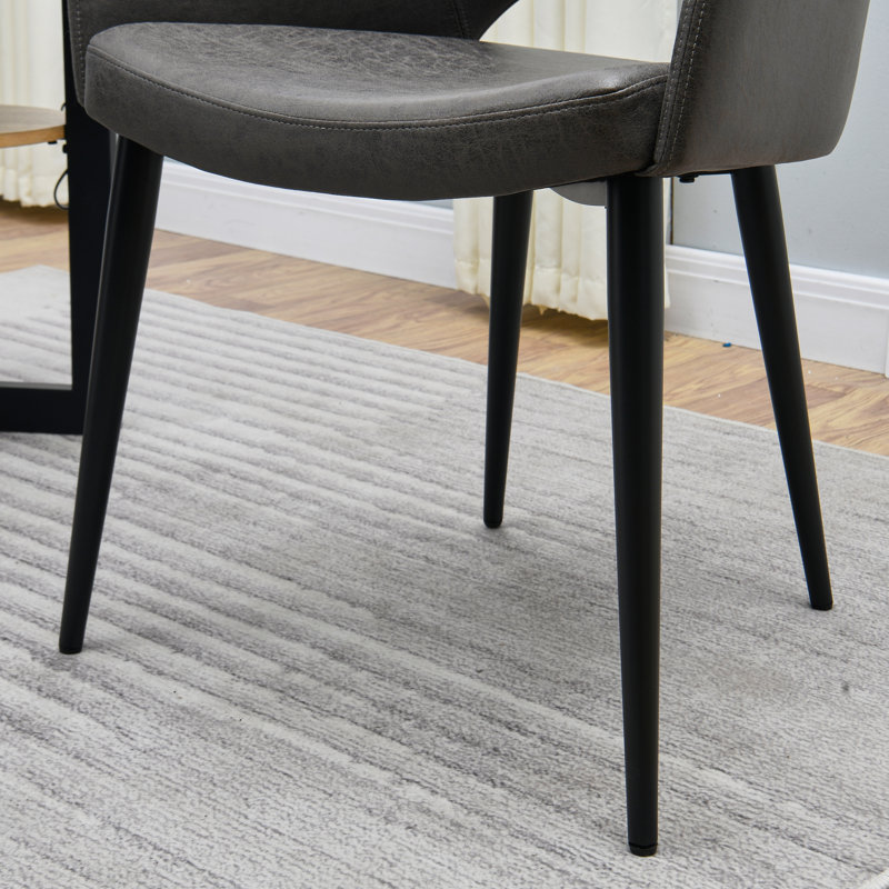 Chaises de salle à manger Fashion avec main courante, ensemble de 2, Gris