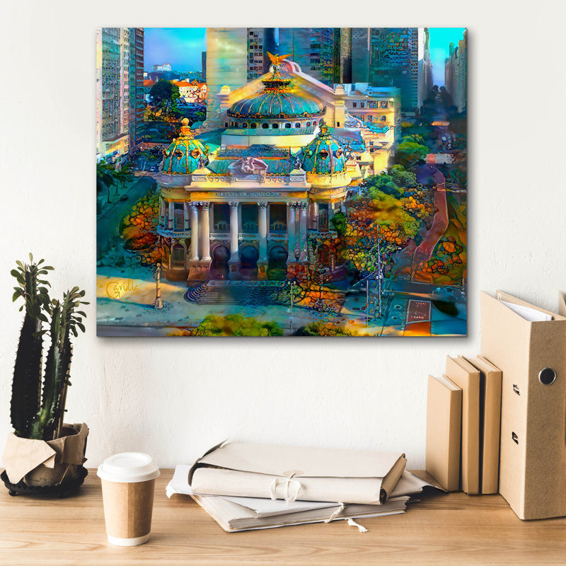  «Brésil, Rio De Janeiro, théâtre national» par Pedro Gavidia, art mural sur toile, 24 po x 20 po