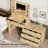 56"W Fluted Makeup Vanity with Charging Station, LED Mirror & 8 Storage Drawers -1059152116
