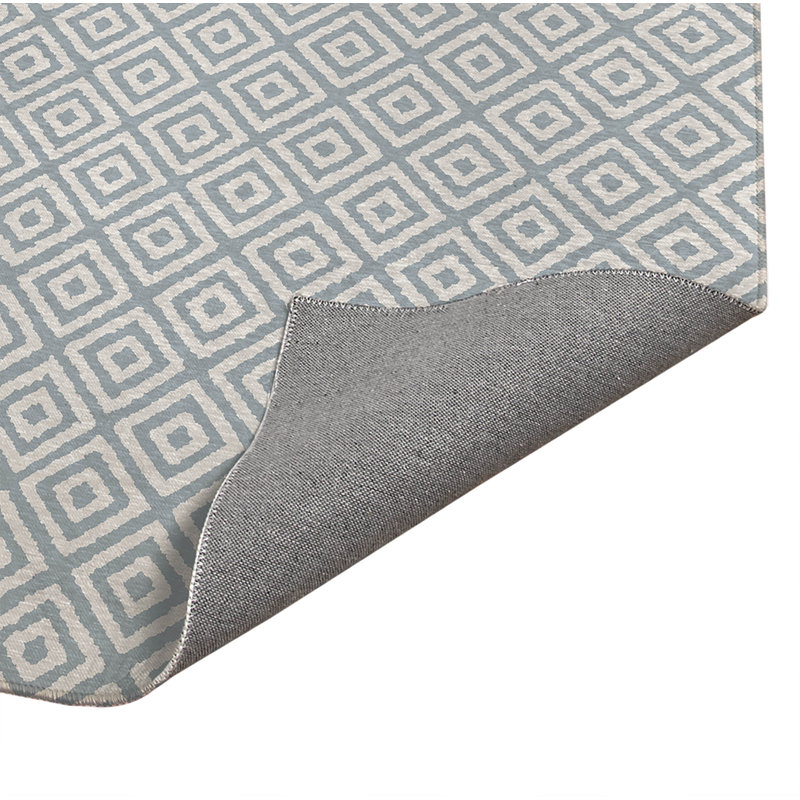 Paillasson Ikat, Bleu ardoise, L 48 po x L 72 po
