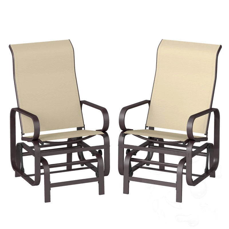 Ensemble de 2 chaises longues d'extérieur coulissantes, Kaki / Brun