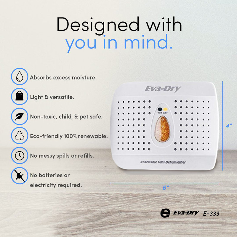 Eva-Dry 0.375 Pints Dehumidifier for Rooms up to 48 Cubic Feet