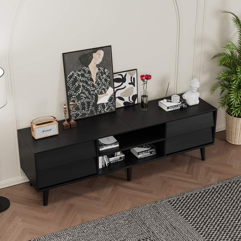 Emilyann 63-inch Faux Wood TV Stand, Black