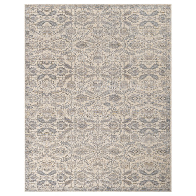 Retha Limestone Bloom Power-Loomed Area Rug