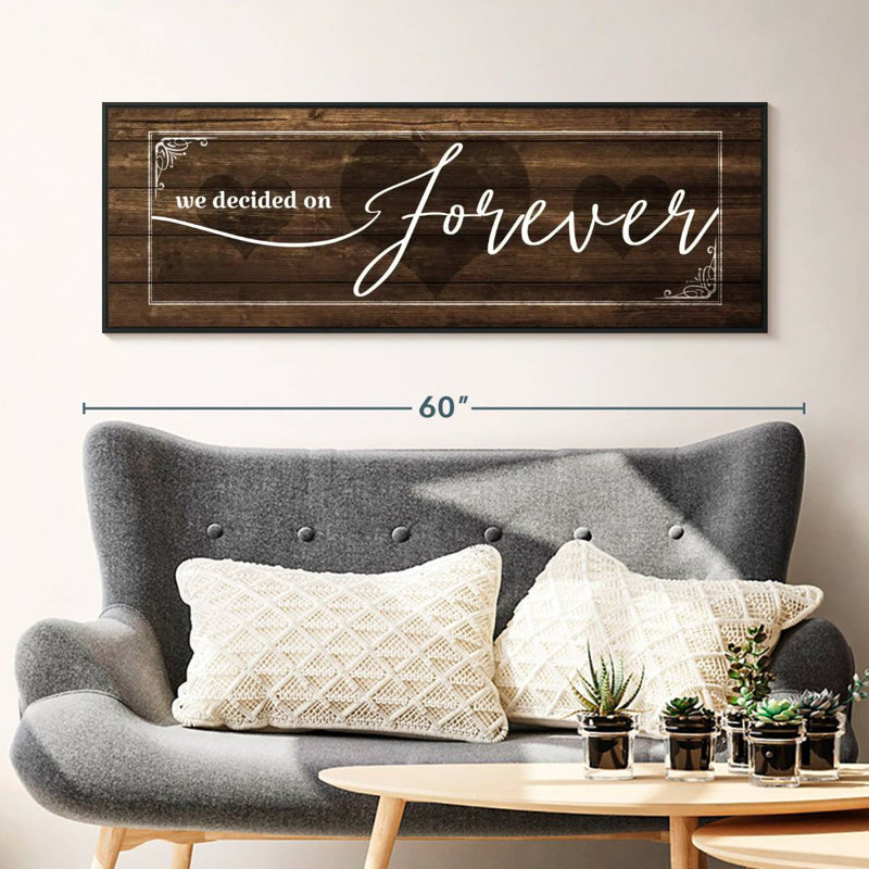Plaque murale «Forever Love», Cadre flottant noir, 49 po x 17 po