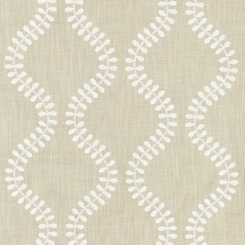 Botanica Foglia Embroidery Fabric, Flax