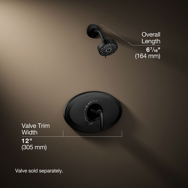 Remodel Rite-Temp Shower Trim Kit With 2.5 Gpm, Matte Black