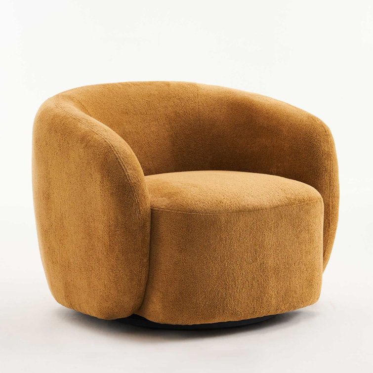 Munehito Upholstered Swivel Barrel Chair