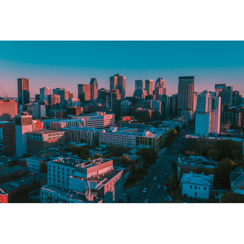 Teal view of Montreal 1 Piece Wrapped Canvas Wall Art, 20cm H x 30cm W