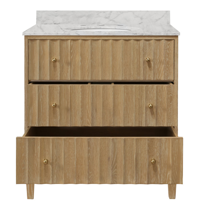 Odin 30.5'' Single Bathroom Vanity | Carrara Marble Top