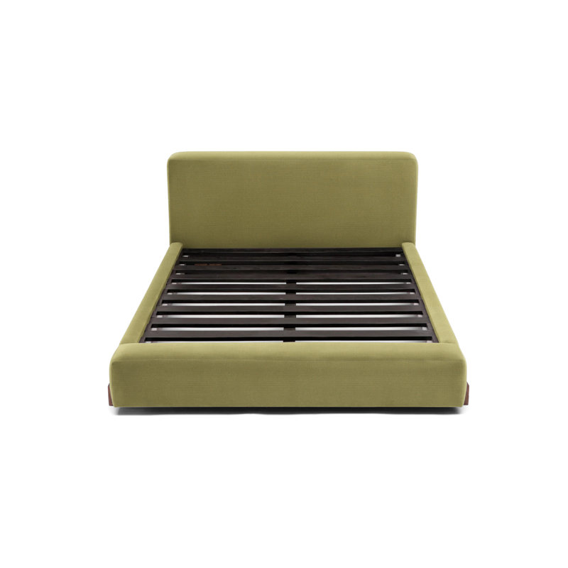 Upholstered Platform Bed, Queen, Apple