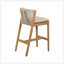 Tabouret d'extérieur Louie, bois d'acacia au fini teck avec coussin confortable et conception ergonomique pour des sièges durables et élégants