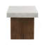 Table d'appoint carrée MGO [Plateau blanc antique + blanc antique + structure en bois naturel]