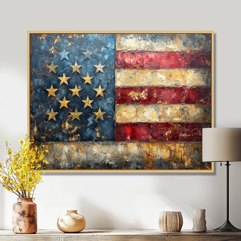 Drapeau des États-Unis, «Emancipation Proclamation I», art mural États-Unis, H 16 po x l 32 po, Impression encadrée flottante