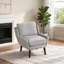 Fauteuil d'appoint contemporain pour salon avec revêtement d'appoint en chenille gris ardoise et pieds en bois massif-374103977