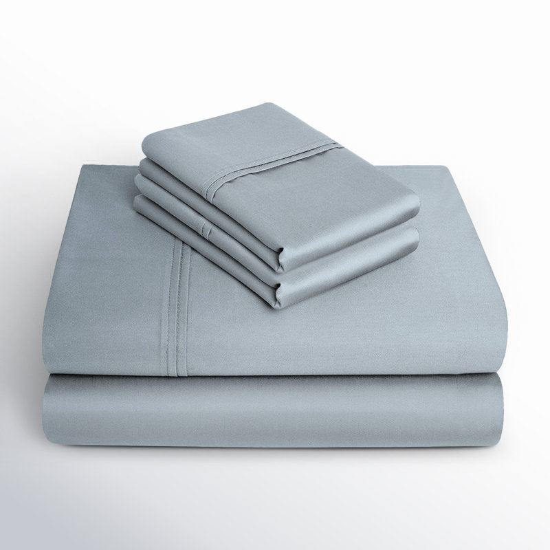 Ensemble de draps 100% coton Kal, Grand, Bleu clair