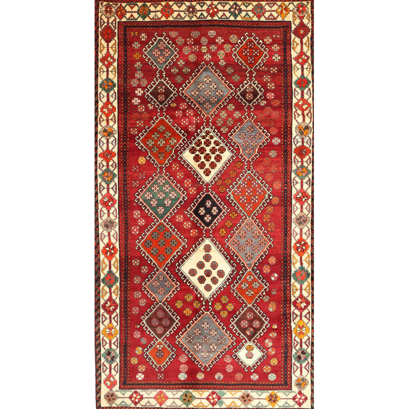 Tapis traditionnel rouge / beige Kilroy, Rectangle 7 pi x 10 pi
