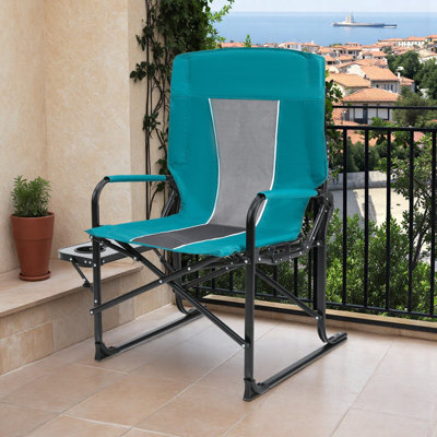 Comfort Heavy Duty Camping Chair with Side Table – Portable Folding Directors Chair for Outdoor, Beach, Backyard & Tailgating