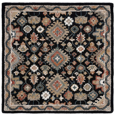 Hand Tufted Wool/Cotton Oriental Rug in Beige/Black