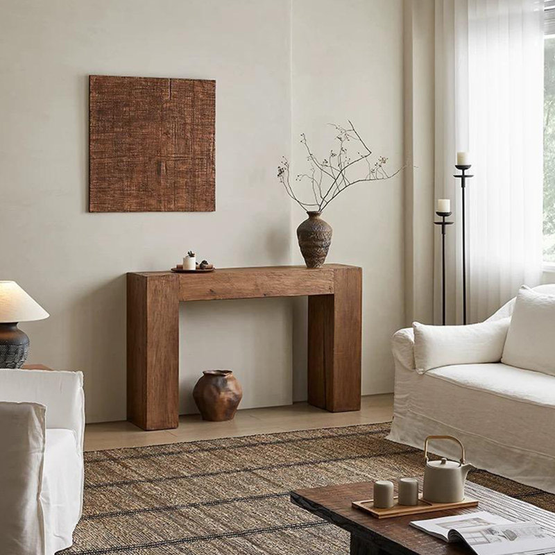 Console moderne et simple en bois massif, 29.9" H x 62.9" W x 11.8" D