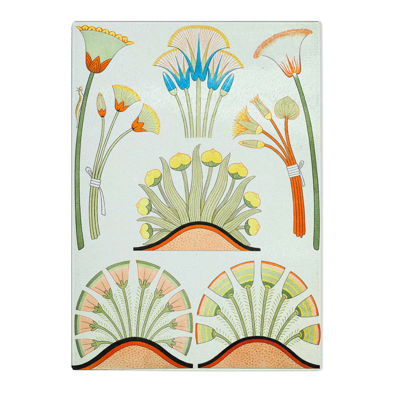Tempered Glass Plants and Flowers by Emile Prisse D'avennes Chopping Board, 28.5 cm W x 39 cm L