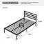 Classic Metal Platform Bed Frame Mattress Foundation  Large Under Bed Storage Easy Assembly Twin Size Black