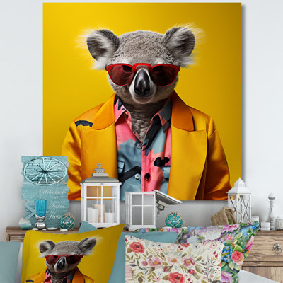Jaune en costume Koala I - Koala, art mural animal