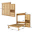 Lit escamotable en bois massif avec armoire à lit escamotable avec 1 tablette de rangement latérale-1002019978-1002019982
