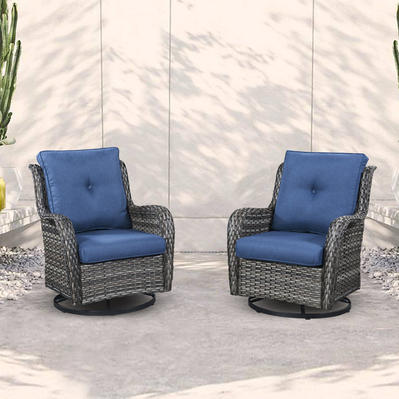 Chaise de patio avec coussins Tonry, gris, Gris clair