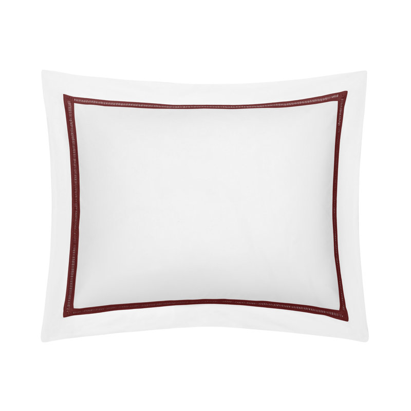 Doric Sham, King, White/Burgundy