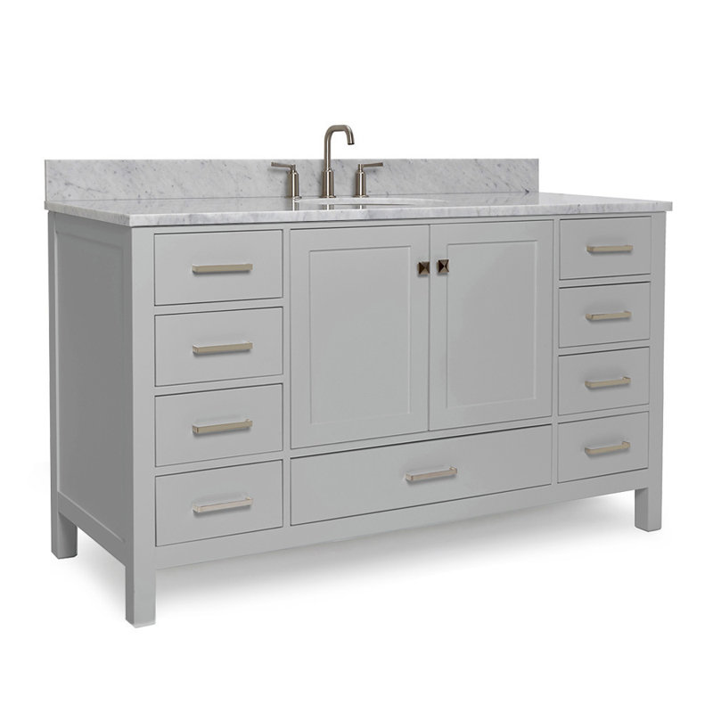 Ensemble de meuble-lavabo simple 61 po Flynt, gris