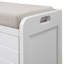 Banc de rangement avec panier amovible et 2 tiroirs, banc à chaussures entièrement assemblé avec coussin amovible-1513027615