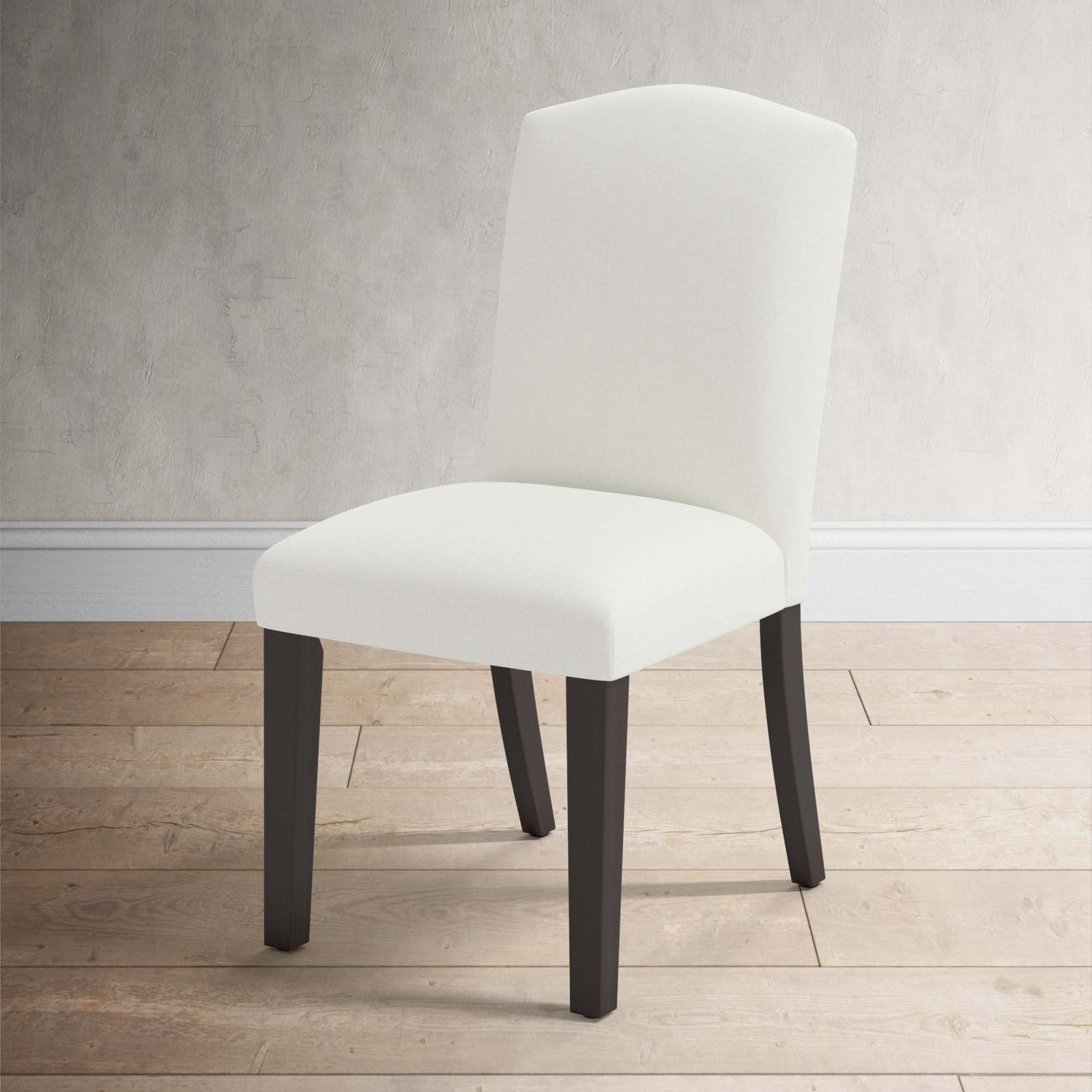 Estrela Dining Chair, Zuma White Textured Linen, Espresso