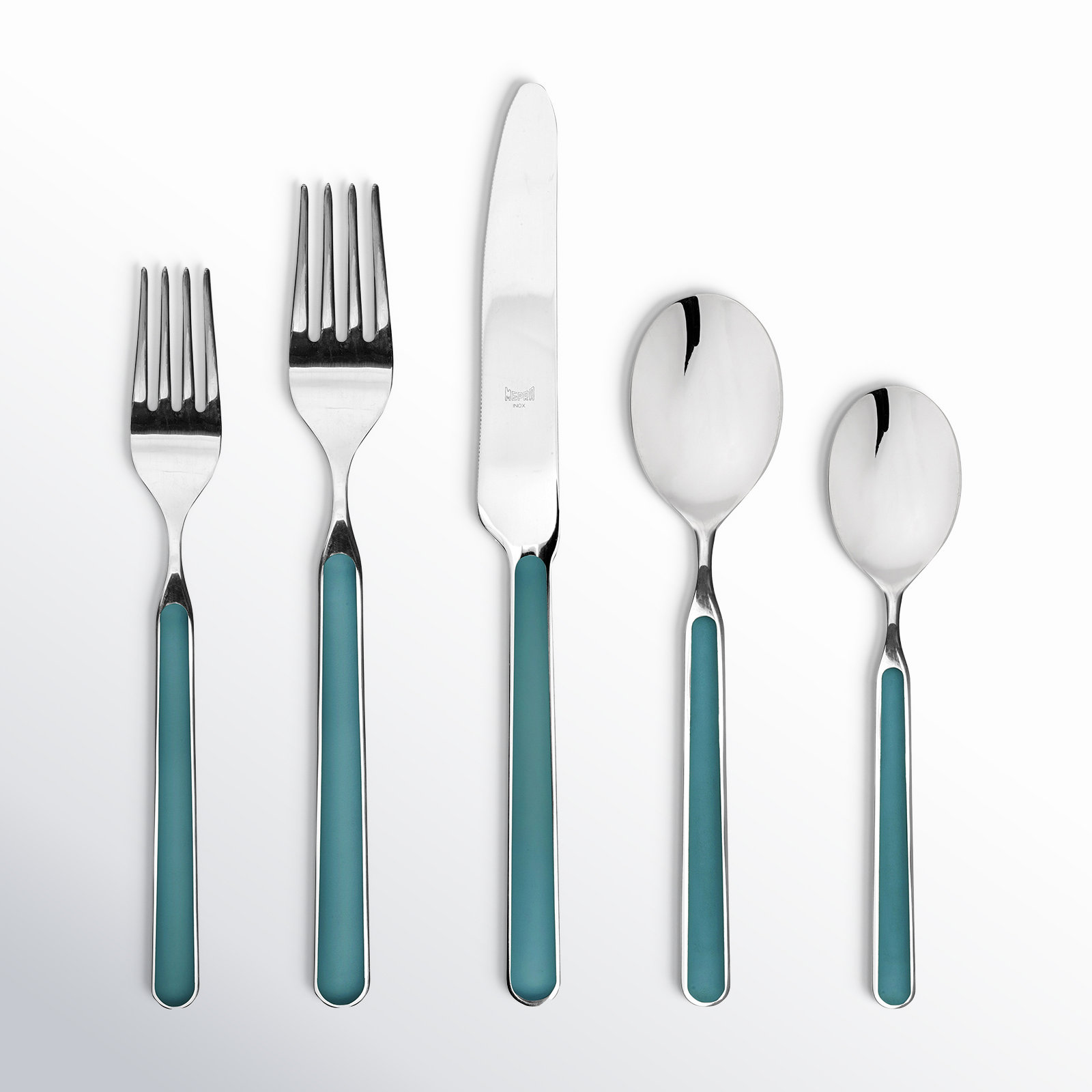 Fantasia Stainless Steel Flatware Set of 20 - Service for 4, Petroleum